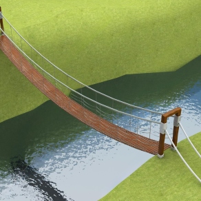 现代吊桥3D模型下载